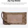 imageCoach Signature PVC Zip Top WalletKhaki  Rose Gold