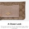 imageCoach Signature PVC Zip Top WalletKhaki  Rose Gold