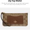 imageCoach Signature PVC Zip Top WalletKhaki Saddle
