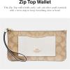imageCoach Signature PVC Zip Top WalletLight Khaki  Chalk