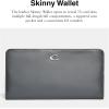imageCoach Smooth Leather Skinny Wallet Grey Blue