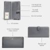 imageCoach Smooth Leather Skinny Wallet Grey Blue