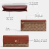 imageCoach Womens Essential Long Wallet in Signature Canvas AccessoryTravel B4Tan Caramel