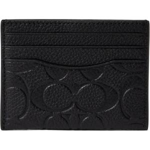 imageCoach Flat Card Case in Signature Leather Black One Size