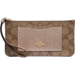 imageCoach Signature PVC Zip Top WalletKhaki  Rose Gold