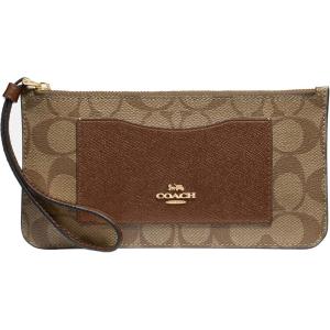 imageCoach Signature PVC Zip Top WalletKhaki Saddle
