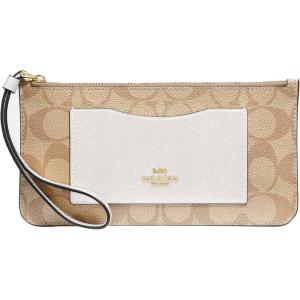 imageCoach Signature PVC Zip Top WalletLight Khaki  Chalk
