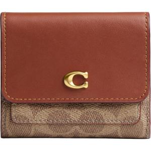 imageCoach Womens Mila Small Flap Wallet in Signature Canvas AccessoryTravel B4Tan Caramel One Size