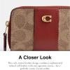 imageCOACH Womens Small Zip Around Case AccessoryTravelers Card SleevesB4TanRuby