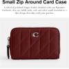 imageCOACH Womens Small Zip Around Case AccessoryTravelers Card SleevesLHDark Ruby