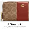 imageCoach ColorBlock Coated Canvas Signature Slim Accordion Zip Tan Rust
