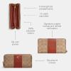 imageCoach ColorBlock Coated Canvas Signature Slim Accordion Zip Tan Rust