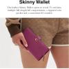 imageCoach Smooth Leather Skinny Wallet Deep Plum