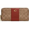 imageCoach ColorBlock Coated Canvas Signature Slim Accordion Zip Tan Rust