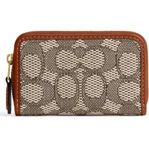 imageCOACH Womens Small Zip Around Case AccessoryTravelers Card SleevesB4Cocoa Burnished Amber