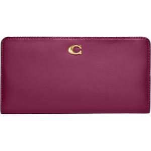 imageCoach Smooth Leather Skinny Wallet Deep Plum