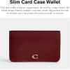 imageCOACH Womens Slim CASE AccessoryTravelers Card Sleeves LHDark Ruby One Size