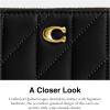 imageCoach Quilted Pillow Leather Small Zip Around Card Case BLACK