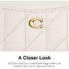 imageCoach Womens Quilted Pillow Leather Essential Card CaseChalk