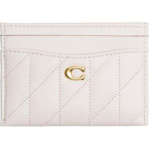 imageCoach Womens Quilted Pillow Leather Essential Card CaseChalk