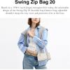 imageCoach Crinkle Patent Swing Zip Bag 20 B4Chalk