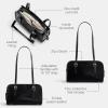 imageCoach Crinkle Patent Swing Zip Bag LHBlack