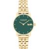 imageCOACH Elliot Womens Quartz Watch 2H Movement Stainless Steel Bracelet  WaterResistant 3ATM  Modern Minimalist  Gift for Her 28mmGold  Green