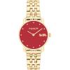 imageCOACH Elliot Womens Quartz Watch 2H Movement Stainless Steel Bracelet  WaterResistant 3ATM  Modern Minimalist  Gift for Her 28mmGold  Red