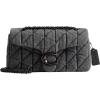 imageCoach Denim Quilted Tabby Shoulder Bag 26 with Chain V5Black