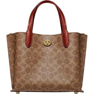 imageCOACH Coated Canvas Signature Willow Tote 24 TanRust