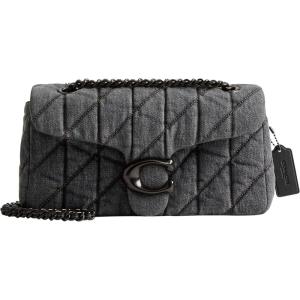 imageCoach Denim Quilted Tabby Shoulder Bag 26 with Chain V5Black