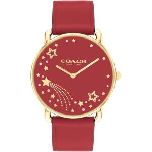 imageCOACH Elliot Womens Quartz Watch 2H Movement Leather Strap  WaterResistant to 3ATM  Modern Minimalist  Gift for Her 36mmRed