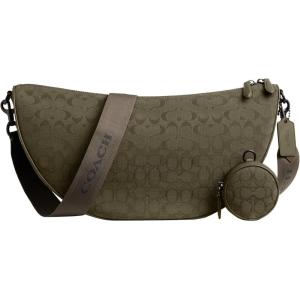 imageCoach Hall Soft Sling Bag 45 in Signature JacquardOlive Drab