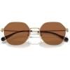 imageCoach Mens Hc7155 Round SunglassesLight Gold Satin ColorBrown Solid
