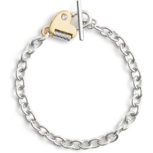 imageCOACH Womens Signature Heart Padlock Charm Bracelet