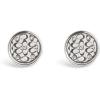 imageCOACH Womens Signature Quilted Coin Stud EarringsRhodium