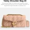 imageCoach Quilted Tabby Shoulder Bag 20 with Chain B4Cream