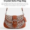 imageCoach Soho Flap Bag in Crystal Signature Jacquard LHBurnished Amber