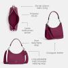 imageCoach Unisex Hobo Crossbody Bag in Crossgrain LeatherDeep Plum