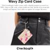 imageCoach Womens Coachtopia The Summer I Turned Pretty Wavy Zip Card Case with Key Ring in Cherry Print PinkCloud One Size
