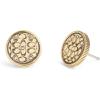 imageCOACH Womens Signature Quilted Coin Stud EarringsGold