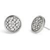 imageCOACH Womens Signature Quilted Coin Stud EarringsRhodium