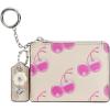 imageCoach Womens Coachtopia The Summer I Turned Pretty Wavy Zip Card Case with Key Ring in Cherry Print PinkCloud One Size