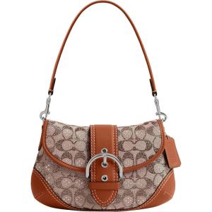 imageCoach Soho Flap Bag in Crystal Signature Jacquard LHBurnished Amber