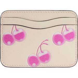 imageCoach Womens Coachtopia The Summer I Turned Pretty Wavy Card Case with Cherry Print PinkCloud One Size