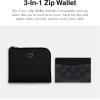 imageCoach womens 3in1 Lzip Wallet in Cross Grain Leather BlackBlackCharcoal