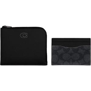 imageCoach womens 3in1 Lzip Wallet in Cross Grain Leather BlackBlackCharcoal