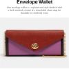 imageCoach Colorblock Leather Envelope Wallet w Chain and Turnlock