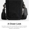 imageCoach Mens Phone Crossbody Bag in Crossgrain LeatherBlack
