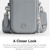 imageCoach Mens Phone Crossbody Bag in Crossgrain LeatherGrey  Blue